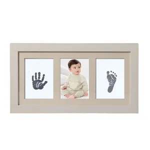 Kit de lembrancinhas para bebês, moldura personalizada para impressão de mão e dedo do bebê, primeiro presente da mãe, pegada e pegada, lembrança para fotos