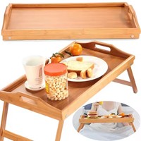Plateau pliable en bambou personnalisé, design classique, table d'appoint pour café, thé ou petit-déjeuner, pour cuisine, lit, salon ou camping