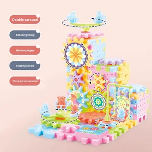 Điện tự làm lắp ráp đường sắt xe đồ chơi ABS Vật liệu khối xây dựng điện tử bộ đồ chơi giáo dục cho bé trai và bé gái - Product Image 1