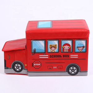 Caja de Juguetes Multifuncional con Forma de Coche de Dibujos Animados, Taburete Plegable para Almacenamiento, Artículos para el Hogar - Product Image 2