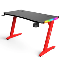 Bureau de jeu en métal réglable en hauteur Wquantum, éclairage LED RVB, design ergonomique, mélamine, multifonction, crochet pour casque