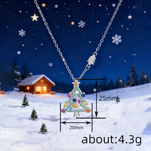 Collana con Ciondolo a Stella per Albero di Natale da Donna, Gioiello Colorato alla Moda per le Feste, Idea Regalo - Product Image 4