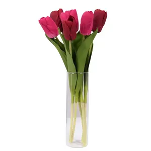 Neues Design Großhandel künstliche Tulpe PU-Blume Arrangement Einzels tiel Blume 34cm PU Tulpe zur Dekoration