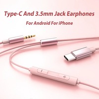 Earphone Kabel USB Type-C dengan Mic ANC & Tahan Air IPX5 Kabel 1.2m untuk S24 untuk iPhone 15/16