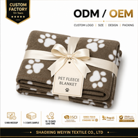 Ventes en gros de couvertures pour animaux de compagnie personnalisées avec logo, couvertures en polaire douces pour chiens et chats à motifs personnalisés, pour cadeaux promotionnels
