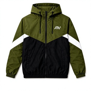 High Quality <b>Men</b> Hooded Windproof Windbreaker <b>Jacket</b> 100% Polyester Adult Outdoor Casual Comfortable Hot Selling Cheap Price - Product Image 1
