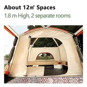 6-10 Person Beach Camping <strong>Tent</strong> Large Canopy with Extra Space-Two Rooms and Big Hall for Group Travel - Product Image 2