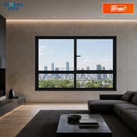 Ventana Corredera Horizontal de Aleación de Aluminio Insonorizada, Marco Delgado, Tamaño Personalizado, Rotura de Puente Térmico para Cocina y Villa