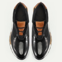 Chaussures décontractées pour hommes, baskets en cuir de vache véritable de créateur, personnalisables, à lacets, semelle extérieure en caoutchouc, logo imprimé en 3D, tendance mode brevetée