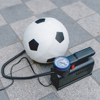 12V Compact Tire Inflator with LED Light and Lever-Locking Chuck