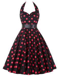 <span class=keywords><strong>Robe</strong></span> d'été décontractée Femme Polka Dot Retro Swing Gown <span class=keywords><strong>Pin</strong></span> <span class=keywords><strong>up</strong></span> <span class=keywords><strong>Robe</strong></span> Vintage 60s 50s Rockabilly Sundress - Product Image 6