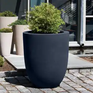 Pot de jardinières de jardin en argile à grandes fibres de formes rondes, pot de plante extérieur intérieur pour la décoration, jardinières extra large extérieur