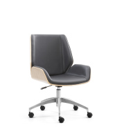 Chaise de bureau pivotante en cuir moderne de qualité supérieure |   Conception ergonomique et confortable avec accoudoirs réglables et pieds chromés