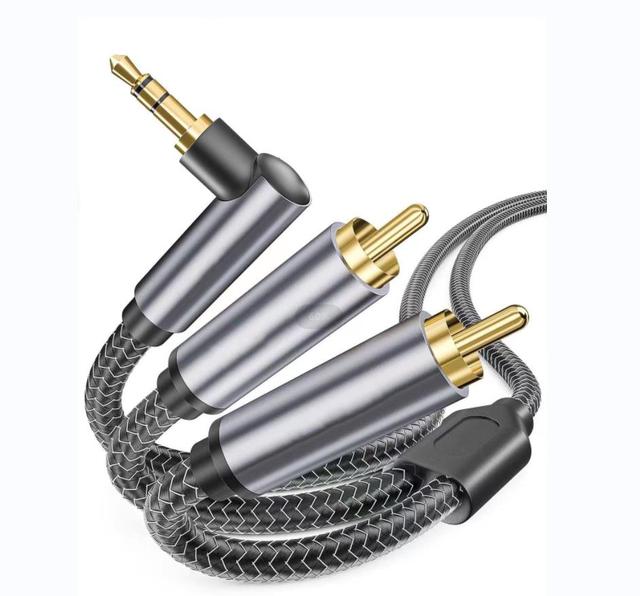 Hifi Audio Cable Angle Mini Jack 3.5mm to Dual RCA for PC Car Headphone Mobile Sound Box 3.5 to 2*RCA OFC Cable 1M 3M 5M 8M 12M