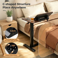 Bureau debout pneumatique réglable en hauteur (68,2-107,8 cm) à 2 niveaux avec plateau inclinable à 120 degrés et roulettes pour le déplacement