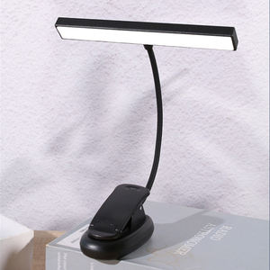 4 couleurs de lumière 12 niveaux de luminosité USB rechargeable Clip on LED Book Lights USB et AAA Battery Operated Music Stand Light - Product Image 5