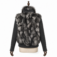 Poncho décontracté pour femme en fourrure de renard finlandais moelleuse, col montant, doublure en polyester, fermeture à boutonnière, longueur courte, design hivernal chaud