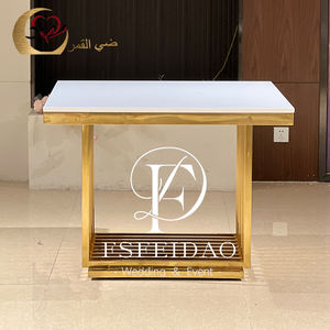 Modern <b>Festive</b> <b>Party</b> <b>Supplies</b> Stainless Steel Square Wedding Banquet Cake Table Stand - Product Image 3