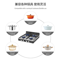 Table de cuisson à gaz en fonte à quatre brûleurs de style européen avec support antidérapant, GPL, classe A en termes d'efficacité énergétique, type table.