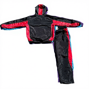 Conjunto Deportivo Casual de Verano para Hombre, Color Sólido, Tejido de Punto, 100% Algodón, Secado Rápido, Cuello Alto, Pantalones con Cordón Ajustable - Product Image 4
