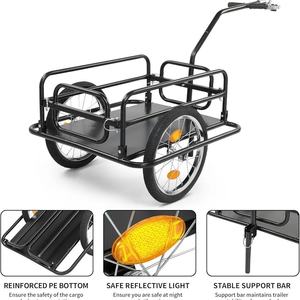 عربة دراجة رباعية العجلات قابلة للطي ومريحة بهيكل منصة، لنقل الحيوانات الأليفة والتخييم وحمل الأمتعة والتسوق - Product Image 3