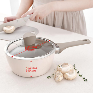 High Quality Non-Stick 10-Piece Aluminum Cooking <b>Pots</b> With Glass Lid Ceramic Coated Forged Non-stick Cookware set - Product Image 6
