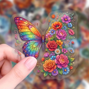 Forest Animal and Flower Transparent PET Stickers HD Waterproof Notebook and Luggage Stickers - Product Image 2