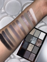 Palette de fards à paupières 12 teintes froides gris argenté, fini mat et métallique, longue tenue, résistante à l'eau, marque privée, OEM/ODM, en gros