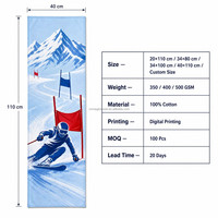 Serviette de sport en coton 100% personnalisée avec impression numérique, pour le ski et la gym, production rapide, commande en gros pour les équipes, haute qualité
