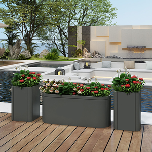 Las cajas de macetas de acero inoxidable anticorrosión personalizables son adecuadas para balcones Gazebos Patios y áreas de hoteles - Product Image 1