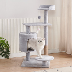 Árbol rascador para gatos al por mayor, casa para gatos integrada, ahorrador de espacio para apartamentos pequeños, juguete para gatos, poste rascador de sisal para mascotas - Product Image 3