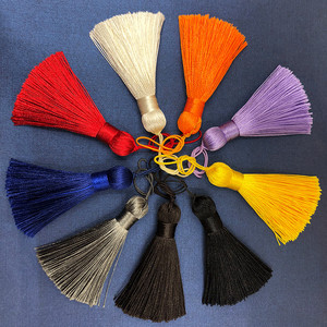 Tela de poliéster suave con flecos para colgar en festival, borlas de seda de hielo, de tejido, de 6 cm de longitud, para decoración de bolsas con faroles - Product Image 1