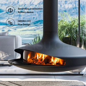 Cheminée intérieure à <span class=keywords><strong>bois</strong></span> MEISU.CH Truefire Combustion, chauffage décoratif d'ambiance, 1000/1200 mm - Product Image 4