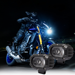 Phares LED Moto à Double Lentille Blanche et Jaune Haute Puissance pour Moto, Voiture, Camion, Jeep, VTT - Product Image 4