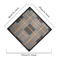 Foulard Hijab en Soie Sergée Imprimé Personnalisé de Créateur Ethnique, 90 cm, Écharpes Élégantes de Haute Qualité pour Femmes Musulmanes 1007A