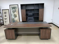 Bureau de direction de luxe, bureau de PDG de haute qualité, table de patron en mélamine, bureau en forme de L