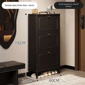 Modern Space-saving Portable Foldable Freestanding 3-Tier Wood Eco-Friendly Multi-functional Home Furniture Shoe Cabinet - Product Image 5