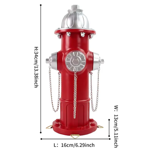 Hars Kleine Hond Brandkraan Standbeeld Hond Brandkraan Puppy Post Brandweerman Geschenken Tuin Buiten Decor Rood Hars Vuur - Product Image 6