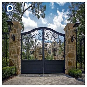 <span class=keywords><strong>Portail</strong></span> <span class=keywords><strong>en</strong></span> <span class=keywords><strong>fer</strong></span> forgé géométrique Art Déco avec verre biseauté - Design <span class=keywords><strong>moderne</strong></span> durable et élégant - Product Image 2