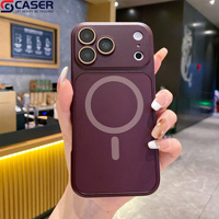 Coque de téléphone chic 2-en-1 magnétique à changement instantané avec grande fenêtre, finition mate et couleur unie, pour iPhone 17, 16, 15