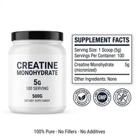 Nutrition sportive, poudre de créatine monohydrate micronisée pure, mélange de créatine de qualité supérieure pour avant et après l'entraînement, adultes, dose de 5 g