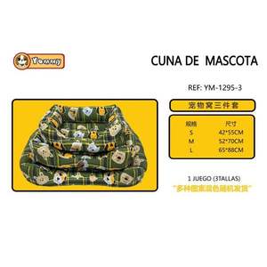 Set Letto per Animali Domestici in Tre Pezzi Imbottito in Cotone Modello YM1295 - Product Image 1