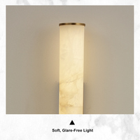 Applique murale LED en laiton et albâtre de style moderne et épuré pour salon, chambre et éclairage décoratif intérieur