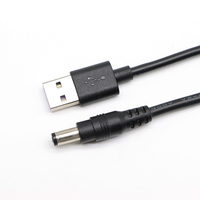 USB 2.0 A-Stecker auf DC 5,5x2,1mm 5 Volt 24AWG DC-Anschluss Ladekabel mit Hohlstecker