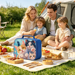 DIY Custom Sublimation Lunch Bag Blank 600D Polyester Removable Panel 5 Colors Heat Transfer Picnic Food Tote 26x9x20cm - Product Image 5