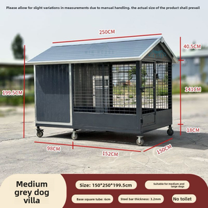 Villa de Lujo para Perros, Resistente a la Intemperie, Jaula para Perros para Todas las Estaciones con Poste Rascador para Cachorros - Product Image 3