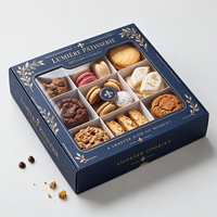 Boîte d'emballage alimentaire en papier pliable de luxe personnalisée pour gâteaux, desserts, biscuits, beignets, pâtisseries, macarons et cookies - Vente en gros
