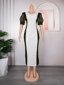 Vestido elegante <span class=keywords><strong>de</strong></span> <span class=keywords><strong>oficina</strong></span> para mujer africana <span class=keywords><strong>de</strong></span> talla grande, con pedrería y bloques <span class=keywords><strong>de</strong></span> color, <span class=keywords><strong>de</strong></span> <span class=keywords><strong>AliExpress</strong></span>. - Product Image 3