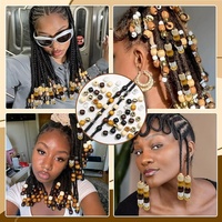 Vente Chaude : 60 Pièces/Sac de Perles et Anneaux Dorés pour Tresses, Accessoires de Décoration de Cheveux Synthétiques et Bijoux pour Tresses d'Enfants