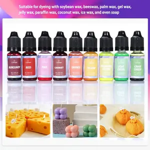 Osbang Offres Spéciales hautement concentré 18 couleurs 10 ml/bouteille couleurs vives résine colorant pour savon bougie colorant couleur Pigment